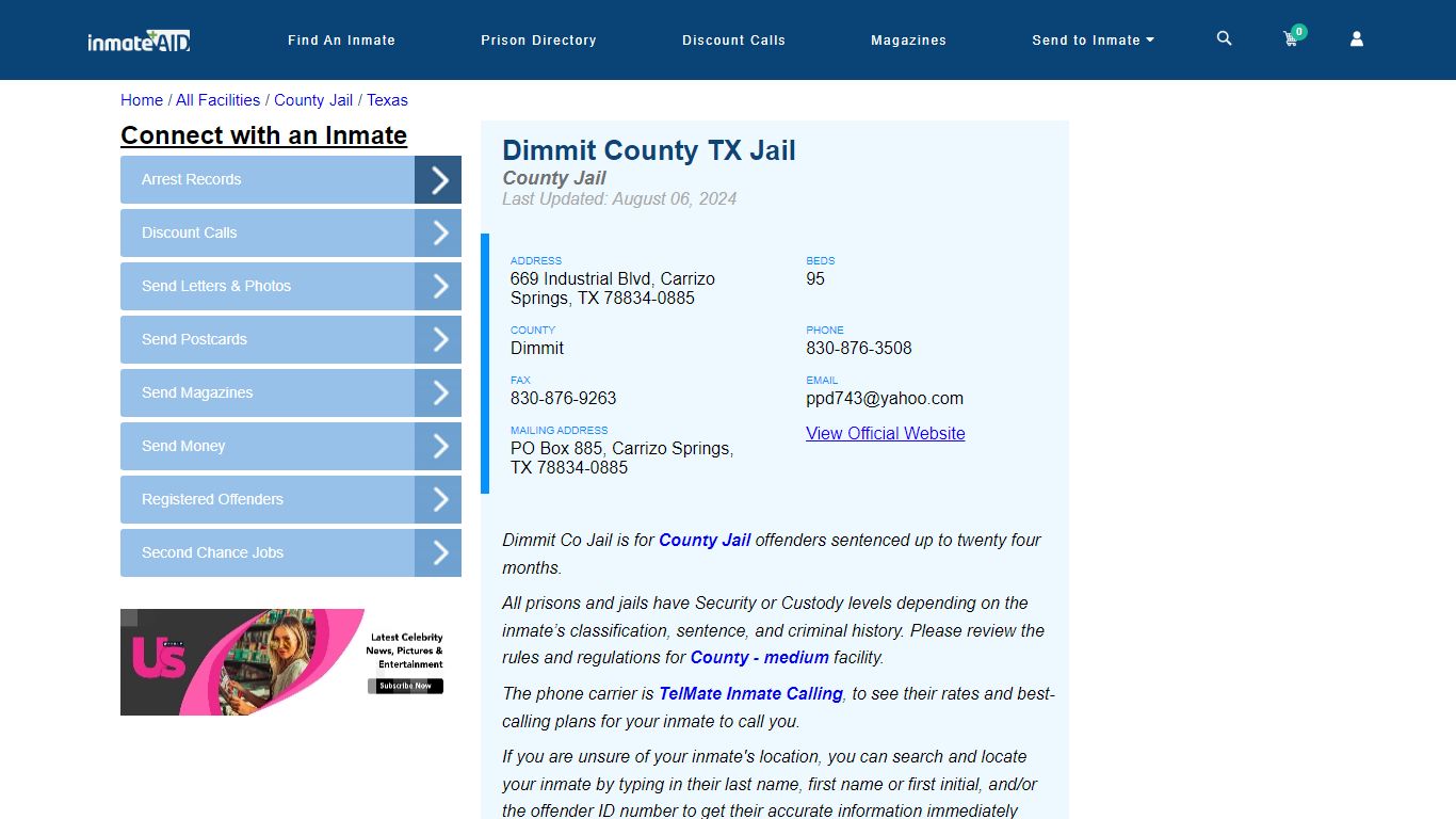 Dimmit County TX Jail - Inmate Locator